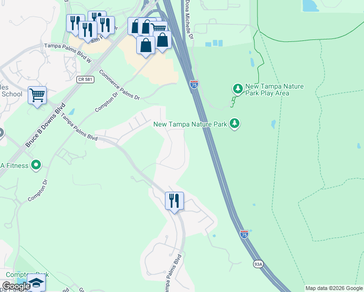map of restaurants, bars, coffee shops, grocery stores, and more near 6248 English Hollow Road in Tampa