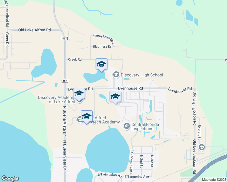 map of restaurants, bars, coffee shops, grocery stores, and more near 1385 Cypress Ridge Loop in Lake Alfred