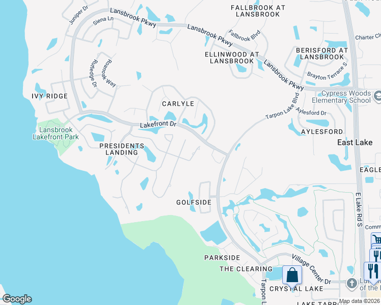 map of restaurants, bars, coffee shops, grocery stores, and more near 4129 Arlington Drive in Palm Harbor