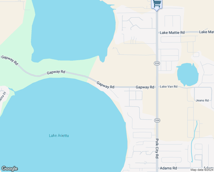 map of restaurants, bars, coffee shops, grocery stores, and more near 2024 Gapway Road in Auburndale