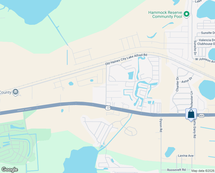 map of restaurants, bars, coffee shops, grocery stores, and more near 4070 Barbara Avenue in Haines City