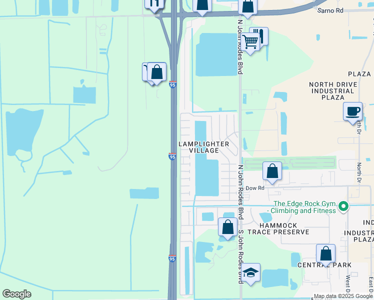 map of restaurants, bars, coffee shops, grocery stores, and more near 175 Wedgewood Court in Melbourne