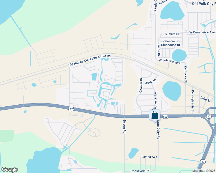 map of restaurants, bars, coffee shops, grocery stores, and more near 252 King Sago Drive in Haines City