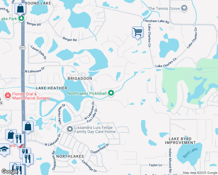 map of restaurants, bars, coffee shops, grocery stores, and more near 2508 North Lakeview Drive in Tampa