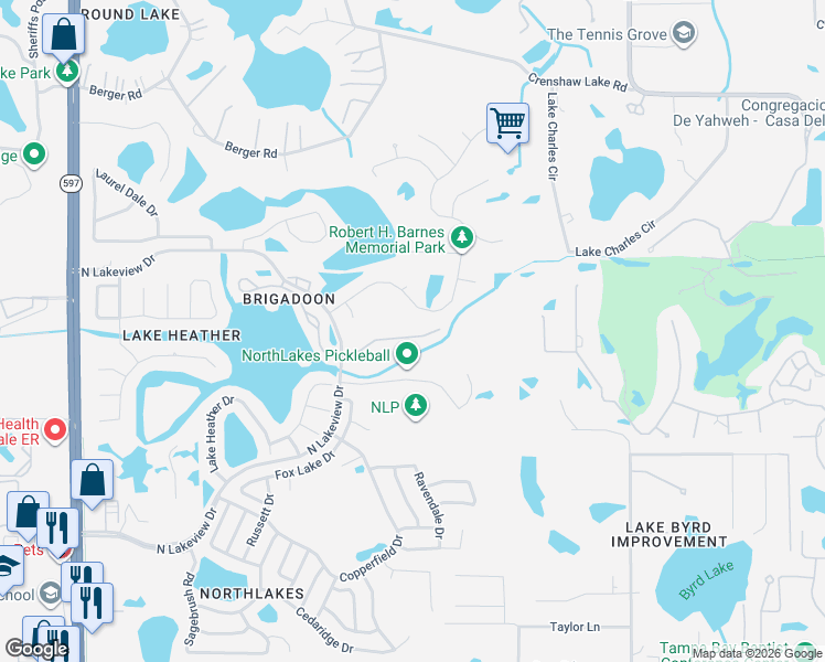 map of restaurants, bars, coffee shops, grocery stores, and more near 2508 North Lakeview Drive in Tampa