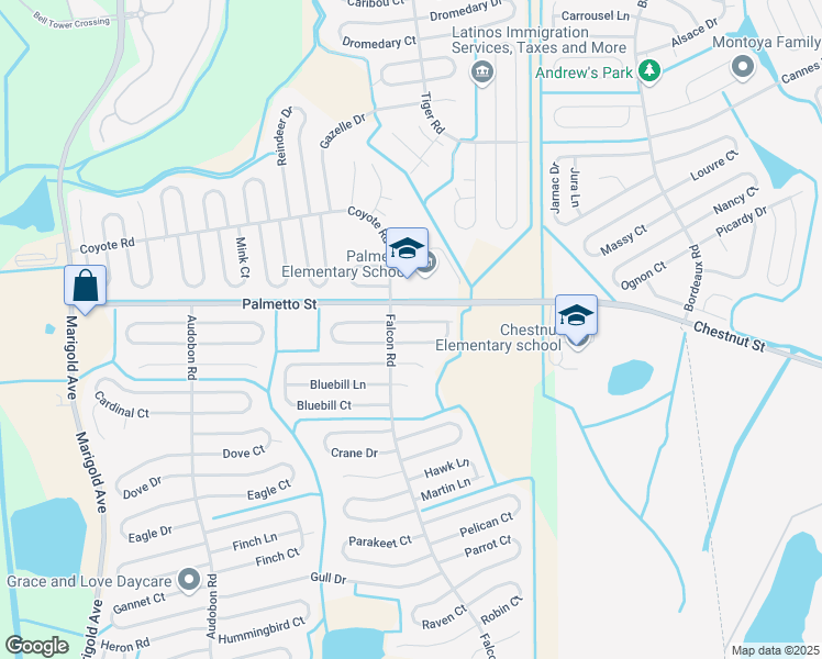 map of restaurants, bars, coffee shops, grocery stores, and more near 706 Bittern Way in Kissimmee