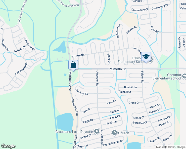 map of restaurants, bars, coffee shops, grocery stores, and more near 409 Albatross Court in Kissimmee