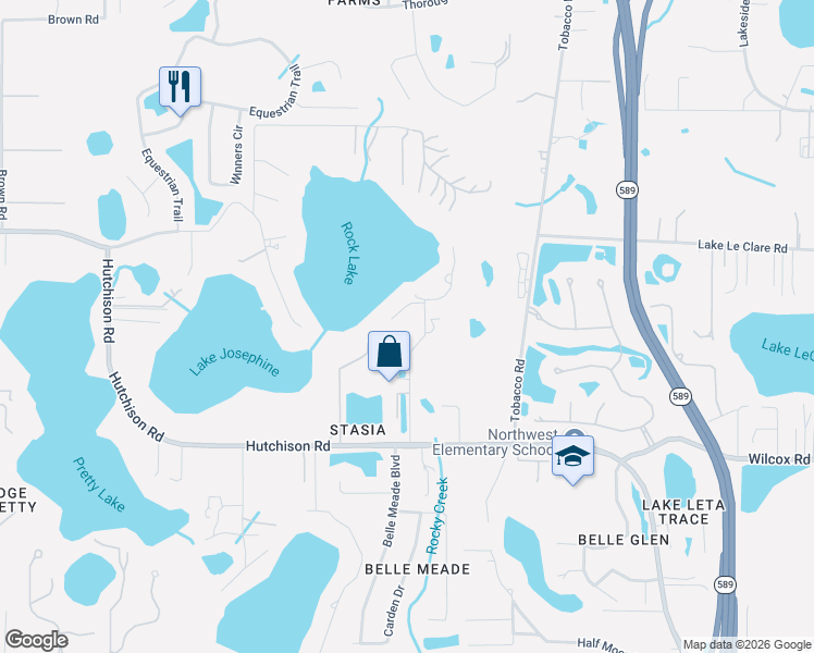 map of restaurants, bars, coffee shops, grocery stores, and more near 16522 Offenhaur Road in Odessa