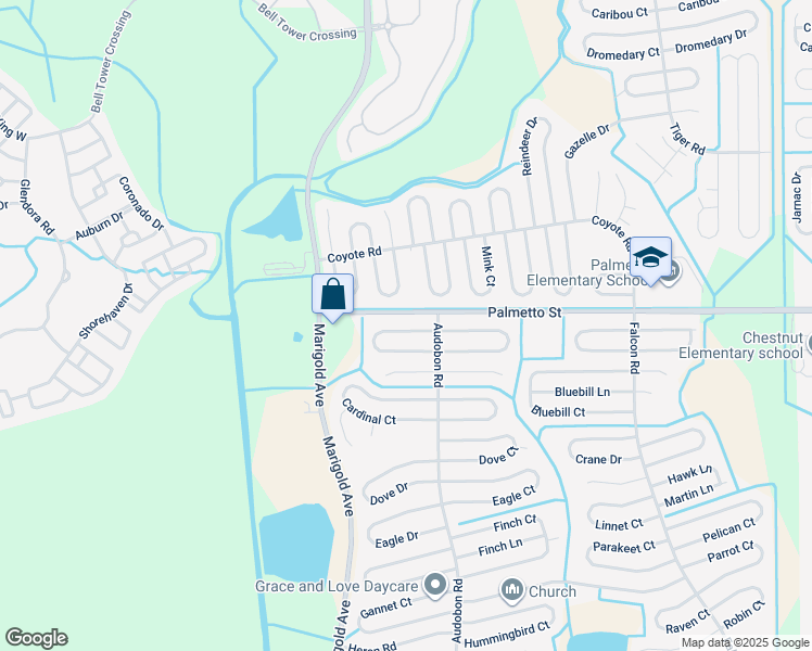 map of restaurants, bars, coffee shops, grocery stores, and more near 409 Albatross Court in Kissimmee