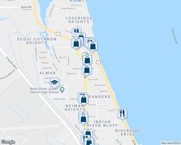 map of restaurants, bars, coffee shops, grocery stores, and more near 40 Elton Street in Melbourne