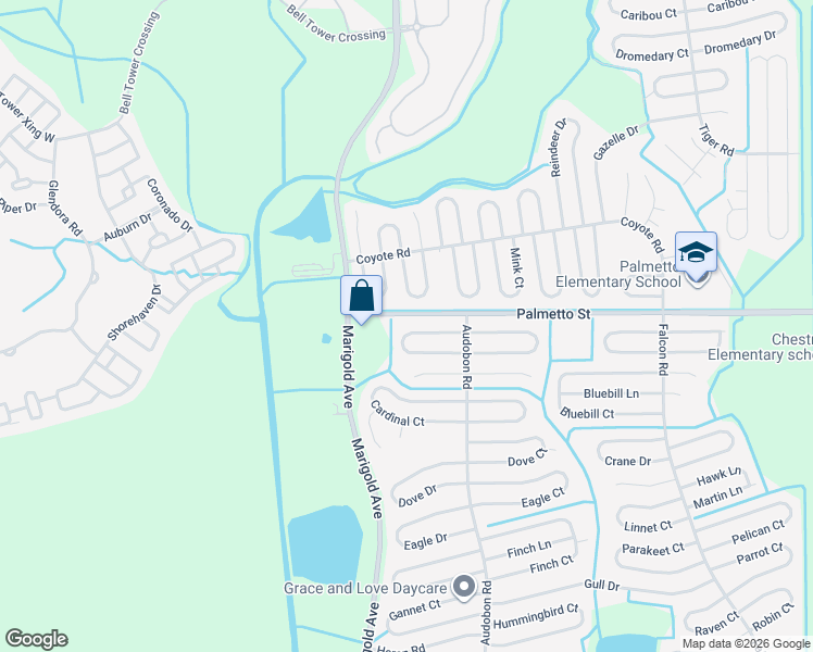 map of restaurants, bars, coffee shops, grocery stores, and more near 419 Albatross Court in Kissimmee
