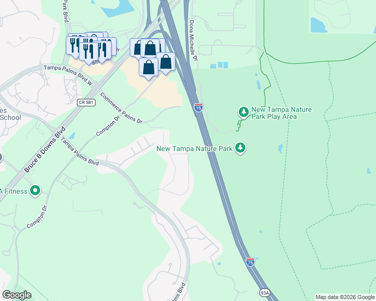 map of restaurants, bars, coffee shops, grocery stores, and more near 6220 Windship Court in Tampa