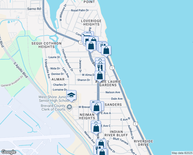 map of restaurants, bars, coffee shops, grocery stores, and more near 272 Babcock Street in Melbourne
