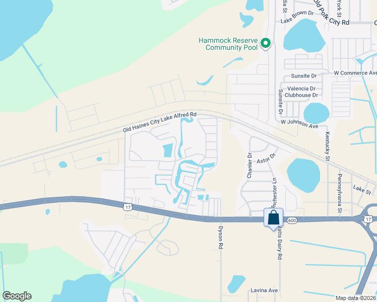 map of restaurants, bars, coffee shops, grocery stores, and more near 3000 U.S. 17 in Haines City