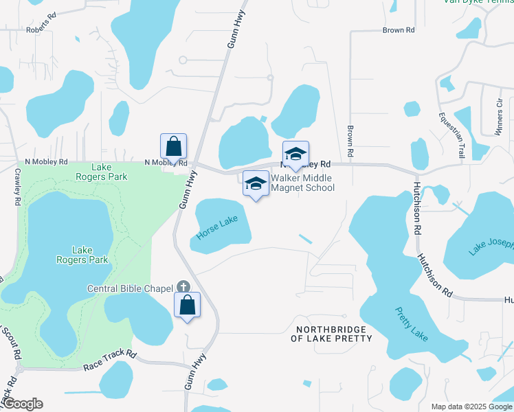 map of restaurants, bars, coffee shops, grocery stores, and more near 8282 North Mobley Road in Odessa