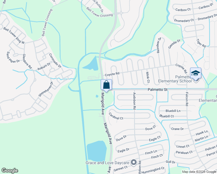 map of restaurants, bars, coffee shops, grocery stores, and more near 100 Palmetto Street in Kissimmee