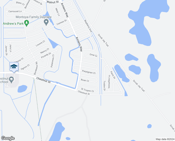 map of restaurants, bars, coffee shops, grocery stores, and more near 1154 Perpignan Court in Kissimmee