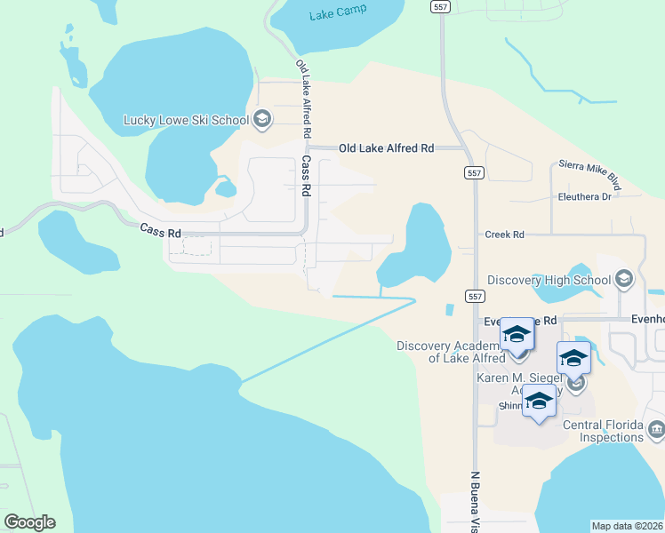 map of restaurants, bars, coffee shops, grocery stores, and more near 801 Cass Road in Lake Alfred
