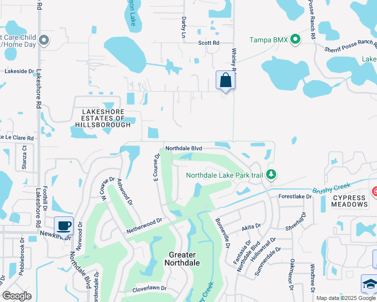 map of restaurants, bars, coffee shops, grocery stores, and more near 5137 Northdale Boulevard in Tampa