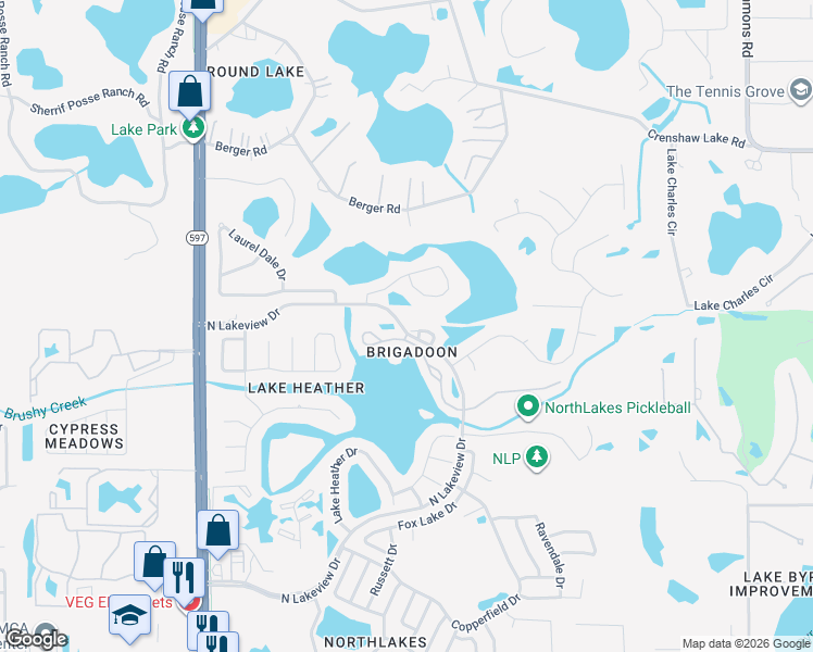 map of restaurants, bars, coffee shops, grocery stores, and more near 3107 Lakestone Drive in Tampa