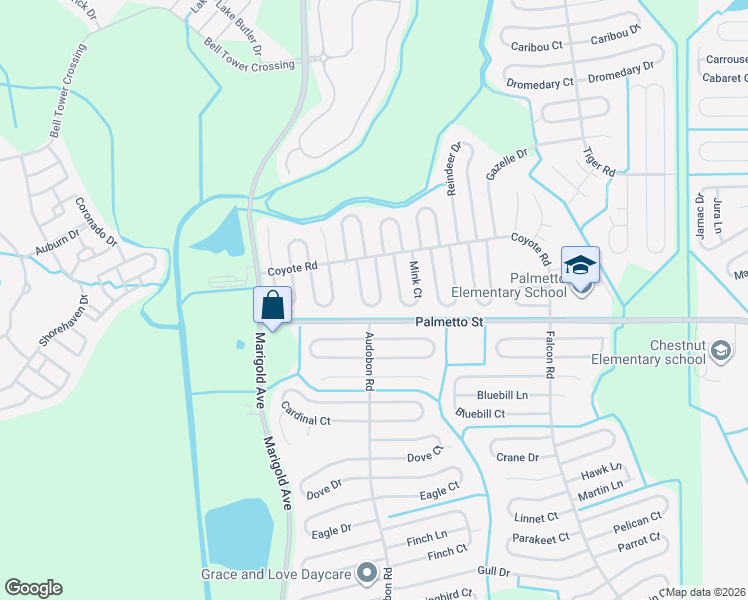 map of restaurants, bars, coffee shops, grocery stores, and more near 753 Leopard Court in Kissimmee