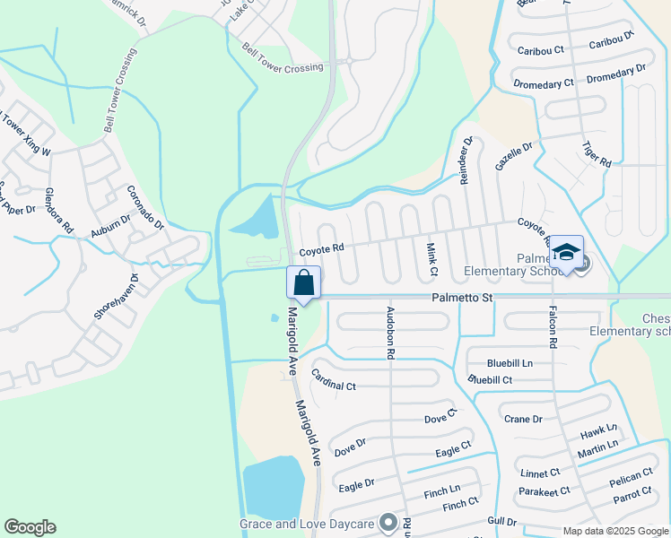 map of restaurants, bars, coffee shops, grocery stores, and more near 714 Camel Court in Kissimmee