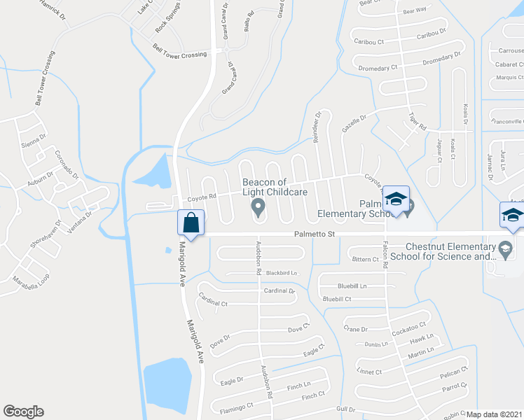 map of restaurants, bars, coffee shops, grocery stores, and more near 761 Leopard Court in Poinciana
