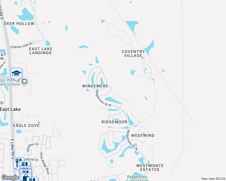 map of restaurants, bars, coffee shops, grocery stores, and more near 4237 Rotherham Court in Palm Harbor