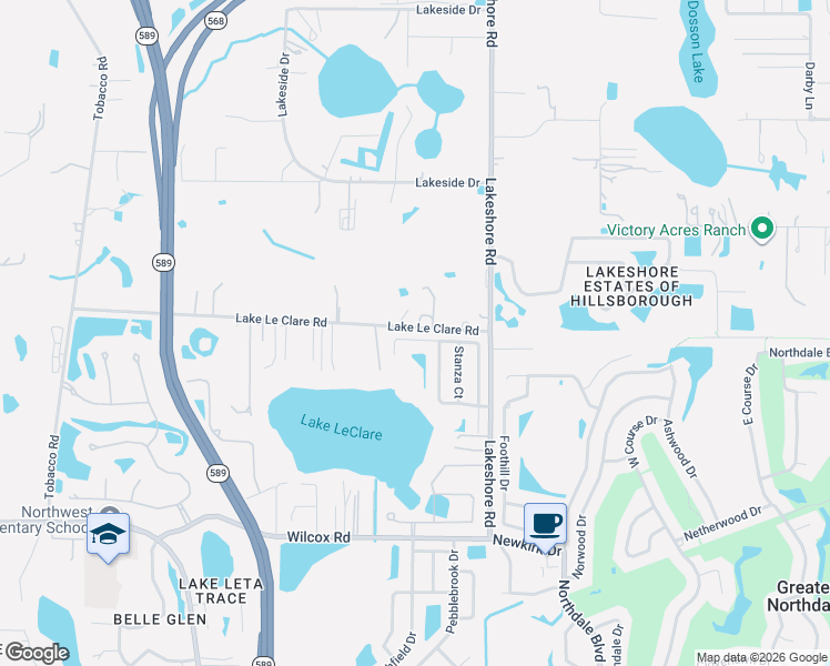 map of restaurants, bars, coffee shops, grocery stores, and more near 5215 Corvette Drive in Tampa