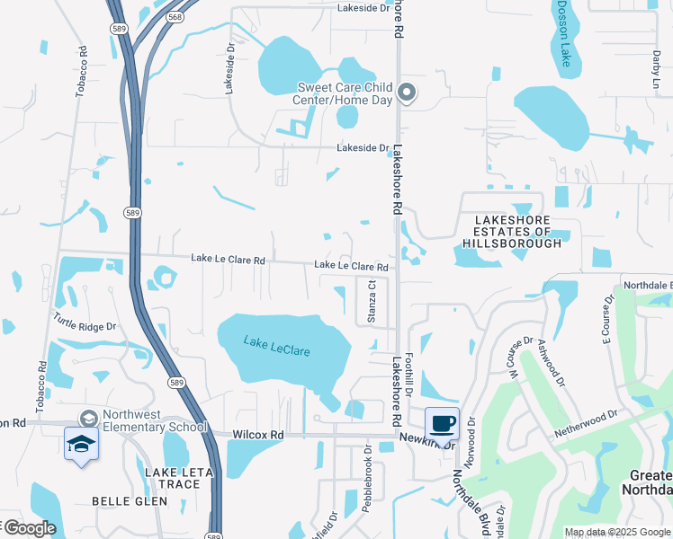 map of restaurants, bars, coffee shops, grocery stores, and more near 5215 Corvette Drive in Tampa