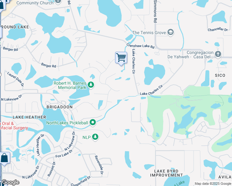 map of restaurants, bars, coffee shops, grocery stores, and more near 16710 Rolling Rock Drive in Tampa
