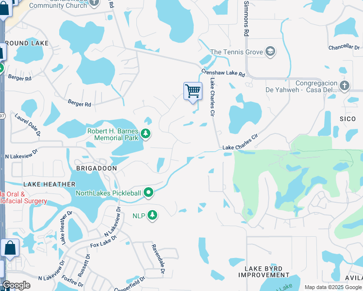 map of restaurants, bars, coffee shops, grocery stores, and more near 16710 Rolling Rock Drive in Tampa