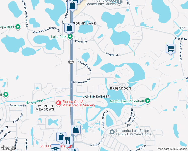 map of restaurants, bars, coffee shops, grocery stores, and more near 3232 Laurel Dale Drive in Tampa