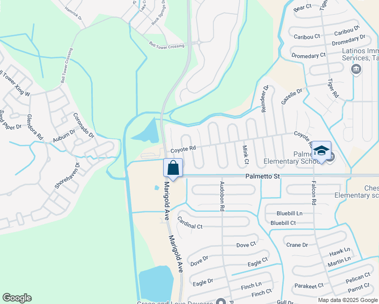 map of restaurants, bars, coffee shops, grocery stores, and more near 704 Camel Court in Kissimmee