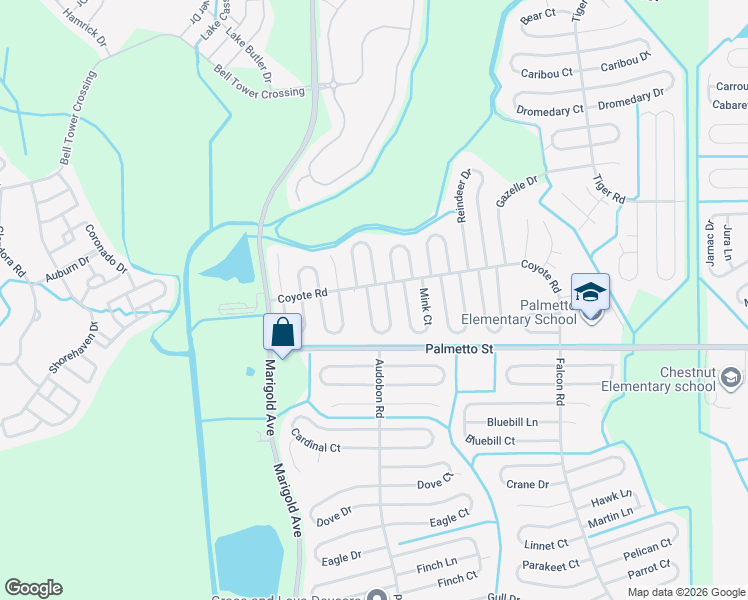 map of restaurants, bars, coffee shops, grocery stores, and more near 761 Leopard Court in Poinciana