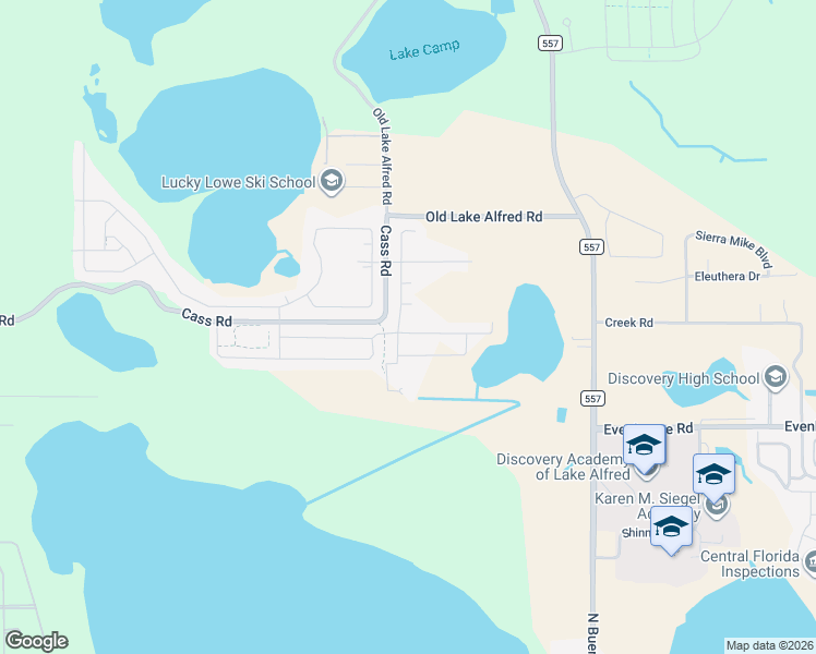 map of restaurants, bars, coffee shops, grocery stores, and more near 801 Cass Road in Lake Alfred