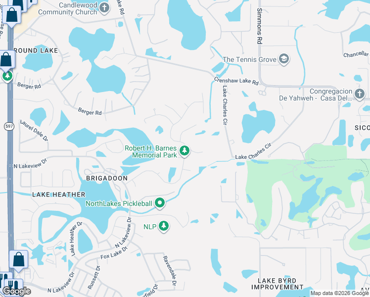 map of restaurants, bars, coffee shops, grocery stores, and more near 16802 Bellwood Manor in Tampa