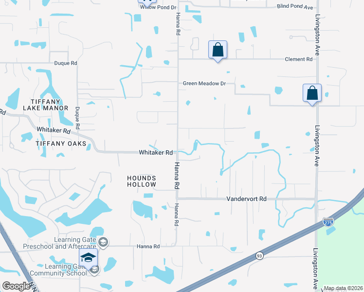 map of restaurants, bars, coffee shops, grocery stores, and more near 16908 Hanna Road in Lutz