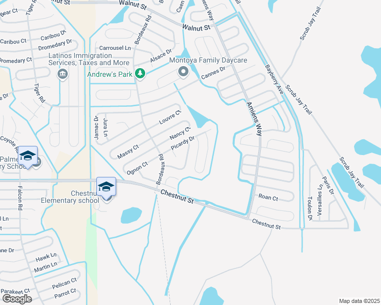 map of restaurants, bars, coffee shops, grocery stores, and more near 729 Pincon Lane in Kissimmee