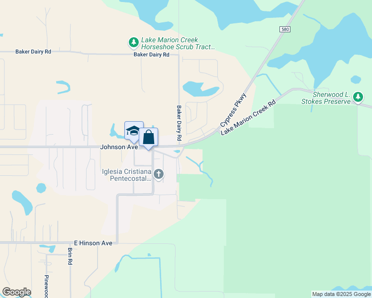 map of restaurants, bars, coffee shops, grocery stores, and more near 6191 Miss Mary Ann Rd in Haines City
