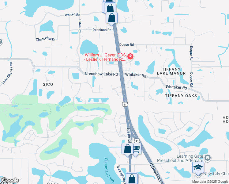 map of restaurants, bars, coffee shops, grocery stores, and more near 152 Grande Villa Drive in Lutz
