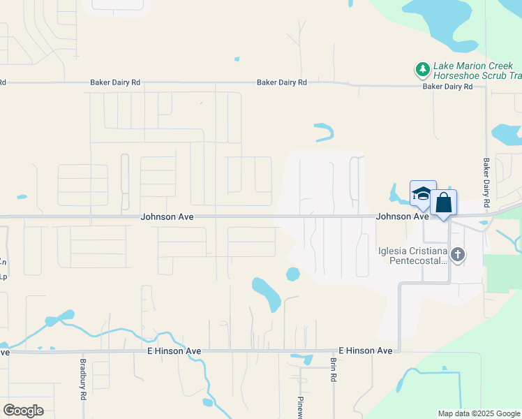 map of restaurants, bars, coffee shops, grocery stores, and more near 5273 East Johnson Avenue in Haines City