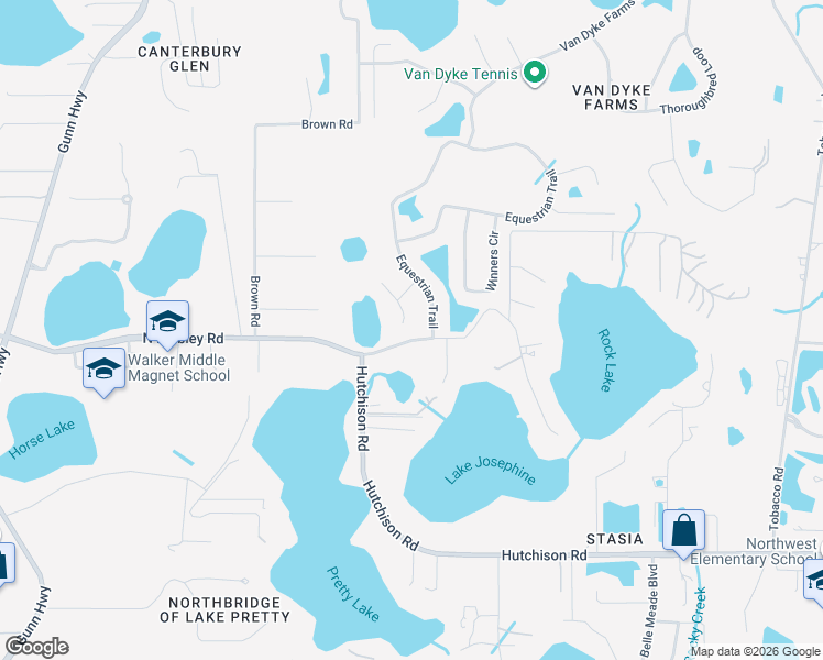 map of restaurants, bars, coffee shops, grocery stores, and more near 16901 Filly Lane in Odessa