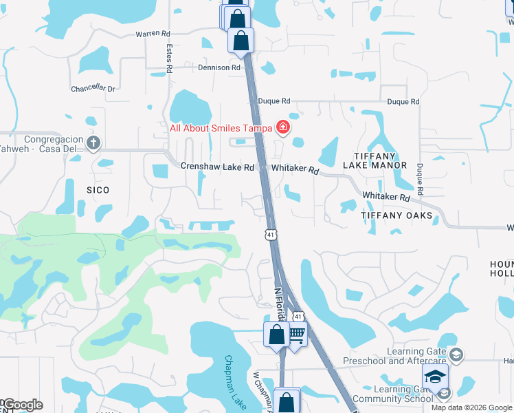 map of restaurants, bars, coffee shops, grocery stores, and more near 143 Grande Villa Drive in Lutz