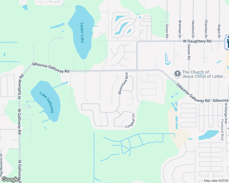 map of restaurants, bars, coffee shops, grocery stores, and more near 2244 Malachite Drive in Lakeland
