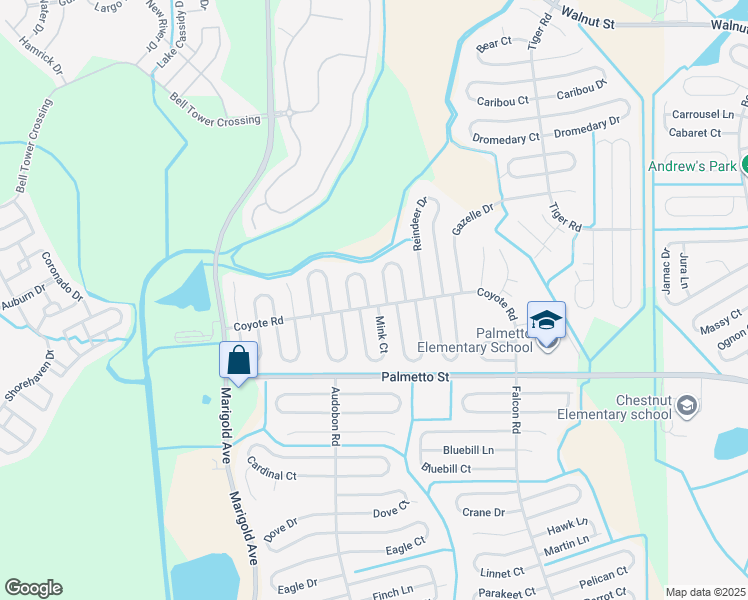 map of restaurants, bars, coffee shops, grocery stores, and more near 634 Llama Drive in Kissimmee
