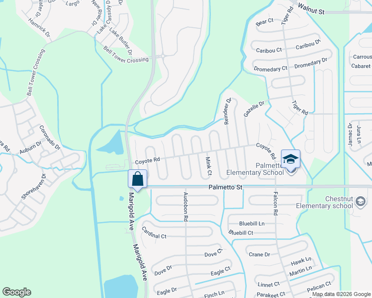 map of restaurants, bars, coffee shops, grocery stores, and more near 602 Llama Drive in Kissimmee