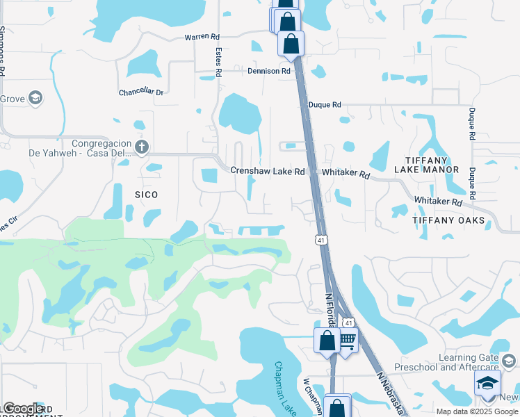 map of restaurants, bars, coffee shops, grocery stores, and more near 16907 Candeleda De Avila in Tampa