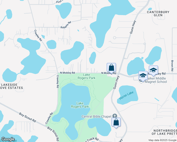 map of restaurants, bars, coffee shops, grocery stores, and more near 16901 Parsonage Lake Lane in Odessa