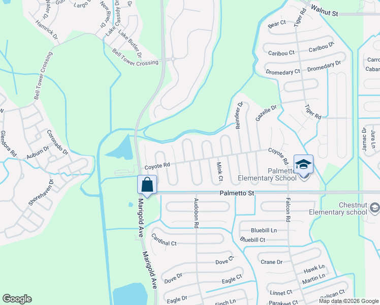 map of restaurants, bars, coffee shops, grocery stores, and more near 604 Kangaroo Drive in Kissimmee